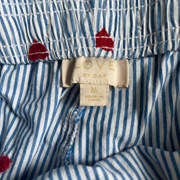 Vintage Love By Gap Blue Striped Heart Sleep Shorts Size M - Picture 2 of 7